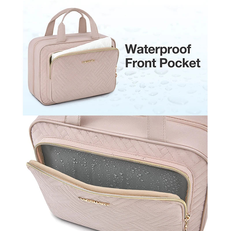BAGSMART Travel Toiletry Bag Hanging Travel Makeup Organizer Cosmetic Bag Makeup Bag for Full Sized Toiletries