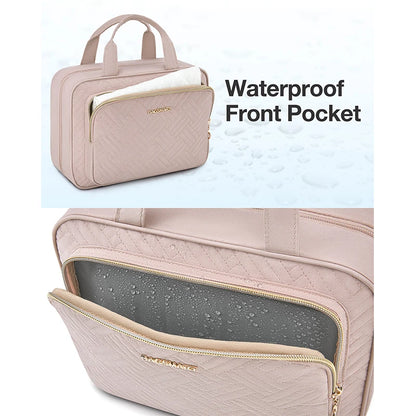 BAGSMART Travel Toiletry Bag Hanging Travel Makeup Organizer Cosmetic Bag Makeup Bag for Full Sized Toiletries