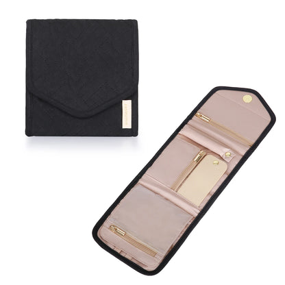BAGSMART Women Jewelry Storage for  Roll Foldable Portable Jewelry Box Travel Ring Necklace Bracelet Earrings Holder Light Pink