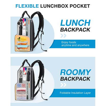 BAGSMART Women Thermal Backpack for Men Traveling Backpacks for Food Organizer Insulated Cool Backpack for Picnic Meal Bag