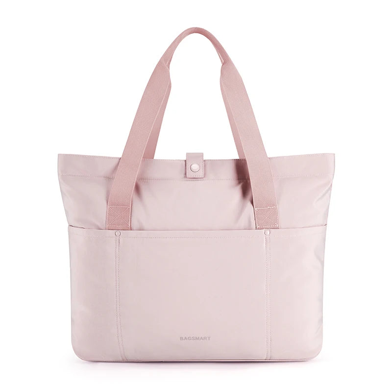 BAGSMART Women Tote Bag 20L Waterproof Folding Travel Bag With Zipper Shoulder Bag Handbag for Travel Work School