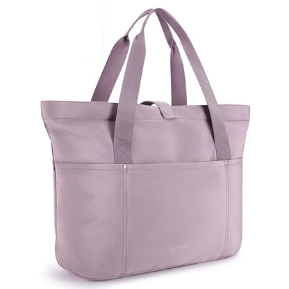 BAGSMART Women Tote Bag 20L Waterproof Folding Travel Bag With Zipper Shoulder Bag Handbag for Travel Work School