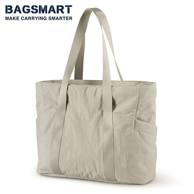 BAGSMART Women Tote Bag University Laptop Travel Tote diaper Gym Tote Yoga Bag with Yoga Mat Buckle for Sports College Work