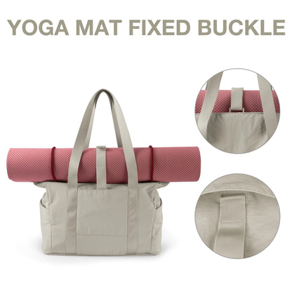 BAGSMART Women Tote Bag University Laptop Travel Tote diaper Gym Tote Yoga Bag with Yoga Mat Buckle for Sports College Work