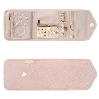 BAGSMART Women Travel Jewelry Organizer Case Foldable Jewelry Roll for Journey-Rings Necklaces Earrings Bracelets