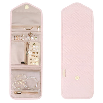 BAGSMART Women Travel Jewelry Organizer Case Foldable Jewelry Roll for Journey-Rings Necklaces Earrings Bracelets