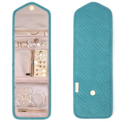 BAGSMART Women Travel Jewelry Organizer Case Foldable Jewelry Roll for Journey-Rings Necklaces Earrings Bracelets