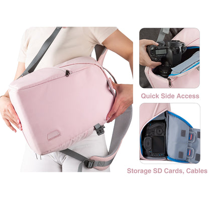 BAGSMART Women's Camera Backpack for Clothes Photographer Bag Laptop Backpacks With Rain Cover Tripod Catch Straps for SLR DSLR