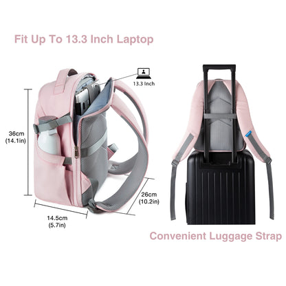 BAGSMART Women's Camera Backpack for Clothes Photographer Bag Laptop Backpacks With Rain Cover Tripod Catch Straps for SLR DSLR