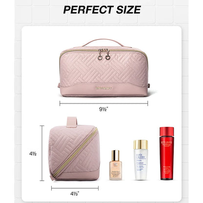 BAGSMART Women's Cosmetic Bag Large Capacity Storage Waterproof Makeup Bags Wide-open Cosmetic Pouch travel essentials