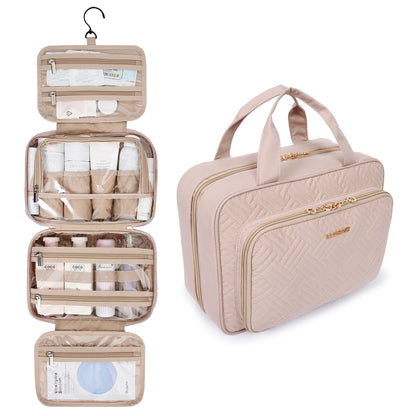BAGSMART Women's Cosmetic Bag for Makeup Organizer Bag Travel Large Waterproof Toiletry Bags Ladies Make Up Pouch Pencil cases