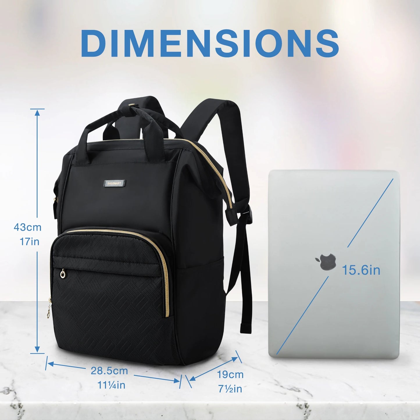 BAGSMART Women's Travel Backpack Large Capacity Wide Open Business 15.6 inch Notebook Laptop Backpack Bags  Feminina Mochila 50l