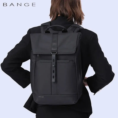 BANGE 15.6-inch laptop Men's business backpack waterproof multi compartment travel bag Black backpack suitable for men and women