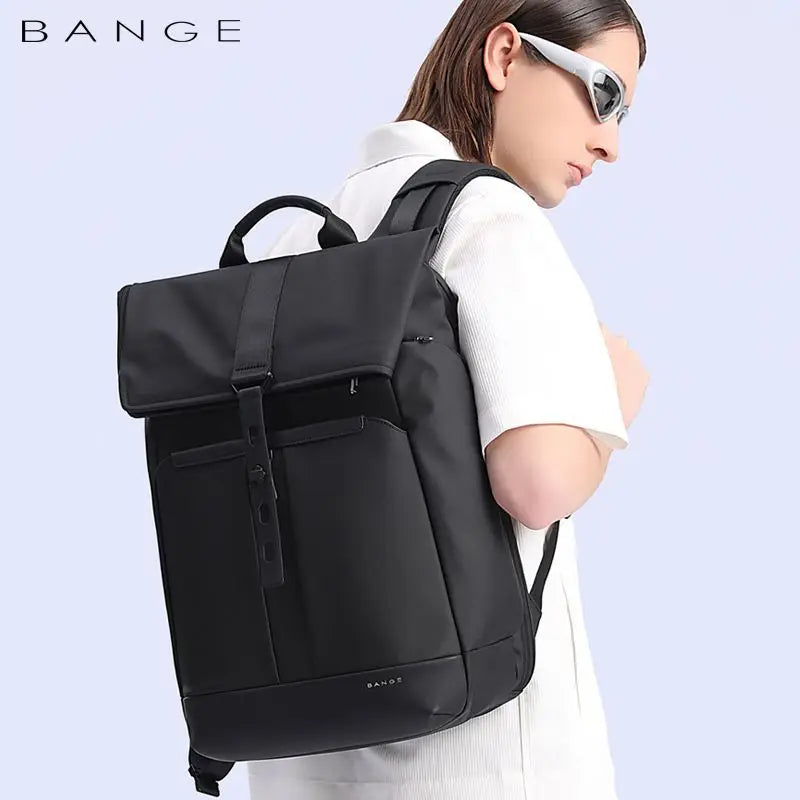 BANGE 15.6 inch laptop cabin backpack Men waterproof multi compartment travel bag Black backpack suitable for men and women