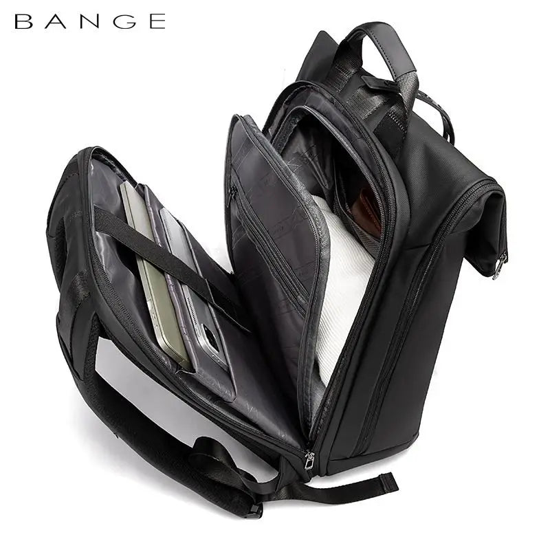 BANGE 15.6 inch laptop cabin backpack Men waterproof multi compartment travel bag Black backpack suitable for men and women