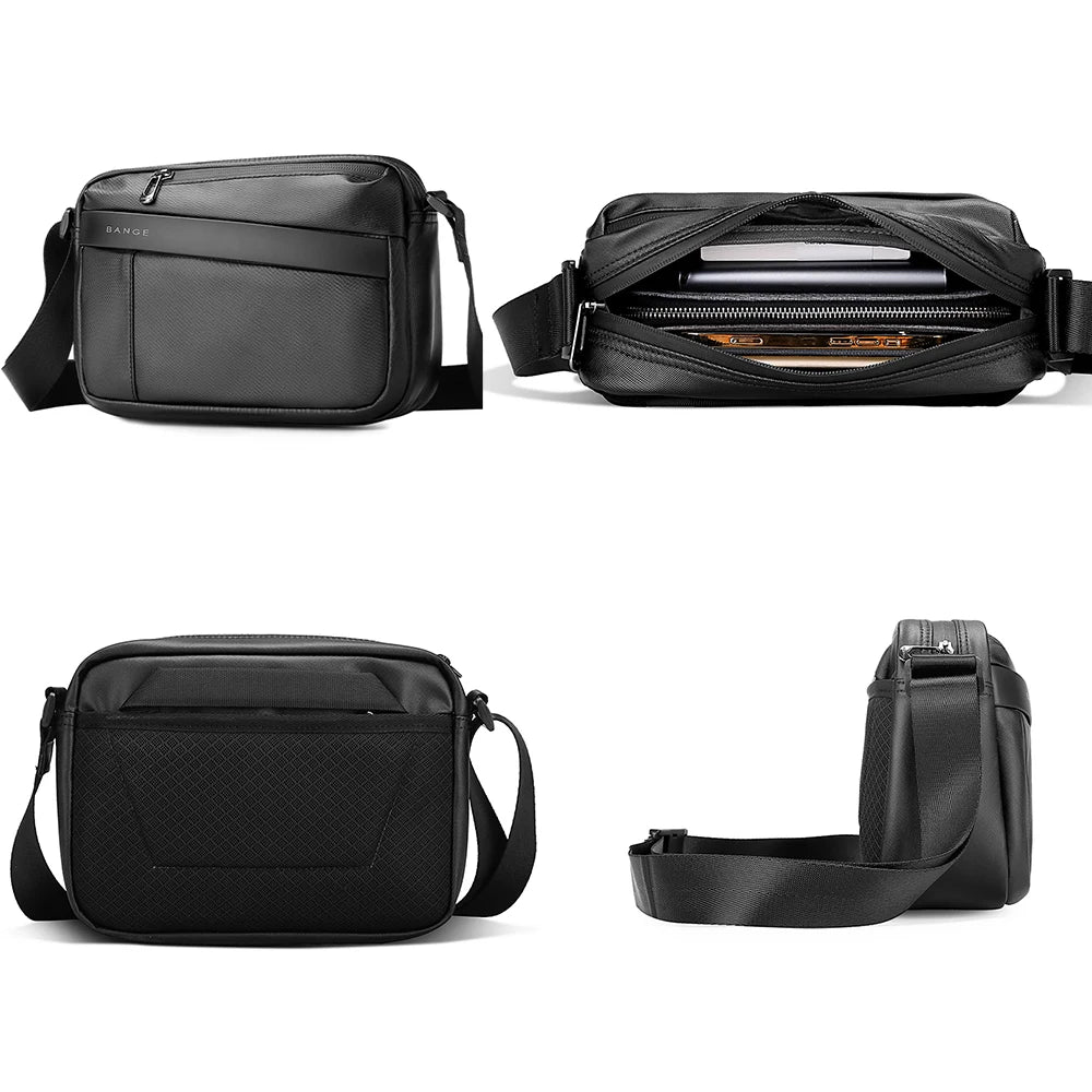 BANGE 2023 Men's Shoulder Bags Nylon Business Man Bags 8.6" Briefcase Canvas Crossbody Bags Small Waterproof Bag Male Fashion