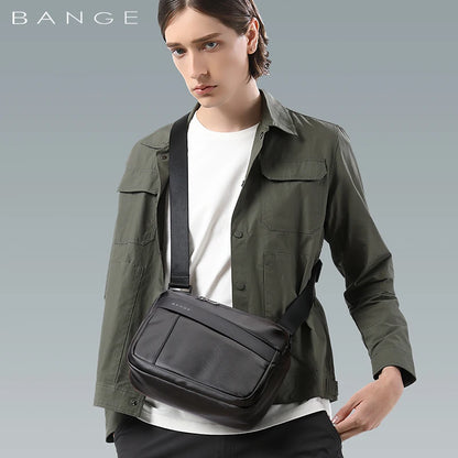 BANGE 2023 Men's Shoulder Bags Nylon Business Man Bags 8.6" Briefcase Canvas Crossbody Bags Small Waterproof Bag Male Fashion
