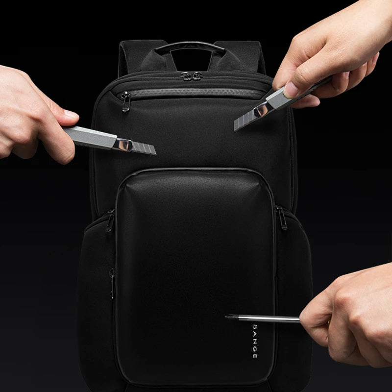 BANGE 2024 New Backpack Men Business Large Fashion Backpack School Expandable USB Bag Capacity15.6 Laptop Backpack Waterproof
