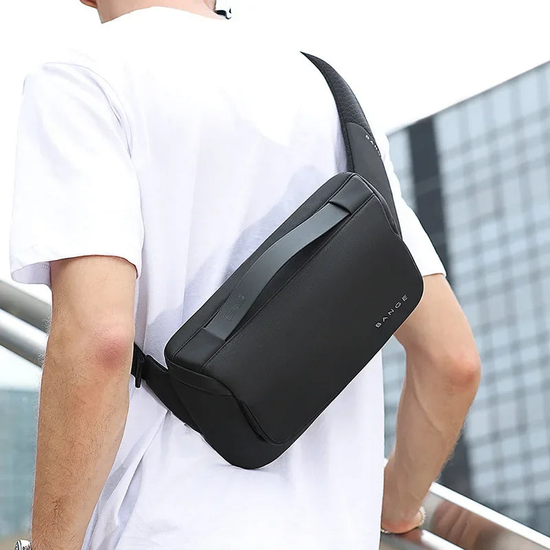 BANGE Big Capacity Man Chest Bag Clutch Multifunctional Travel Messenger holder casual Bag Anti-Theft Anti-stain Waterproof Pack
