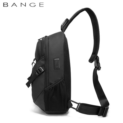 BANGE  Chest Bag Men Travel Waterproof Leisure Business Chest Sports Packs Messenger Shoulder Sling Running Bag men's