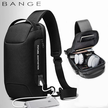 BANGE Crossbody Bag For Men Portable Waterproof Shoulder Messenger Bags Male Travel Short Trip Chest Bag Fit For 9.7 Inch iPad