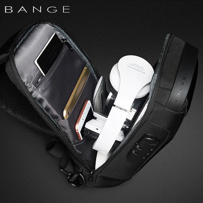 BANGE Crossbody Bag For Men Portable Waterproof Shoulder Messenger Bags Male Travel Short Trip Chest Bag Fit For 9.7 Inch iPad