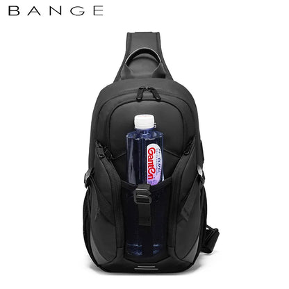 BANGE Fashion Chest Bag Men Travel Waterproof Leisure Business Chest Sports Packs Messenger Shoulder Sling Running Bag men's