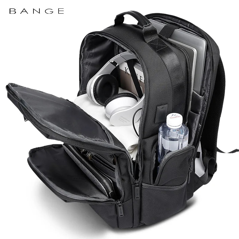 BANGE Laptop Business USB Charging Port Waterproof Moisture-Proof and Anti-Corrosion Men's and Women's Universal Backpack