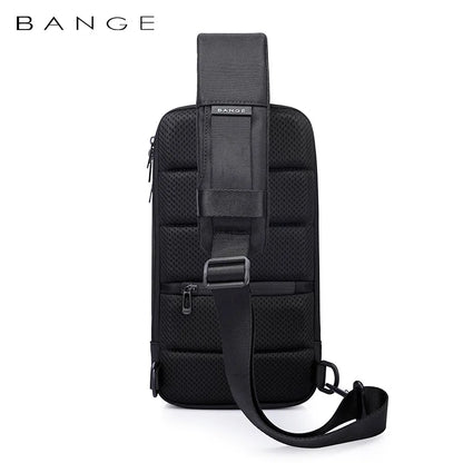 BANGE Large Capacity Men's Messenger Bag Ultralight and Portable Multi Pocket Waterproof Backpack Travel Chest Bag for 9.7" iPad