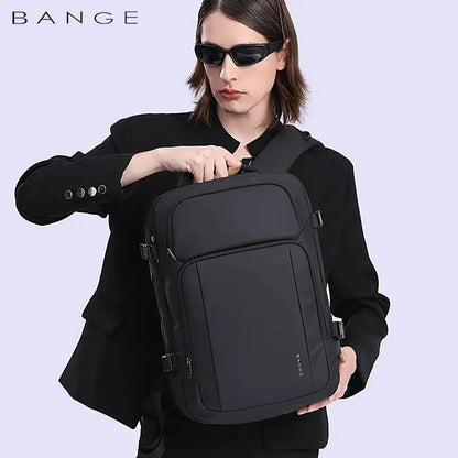 BANGE Large Capacity USB Rechargable Travel Backpacks Men 15.6 inch Laptop Backpack Waterproof Outdoor Bag for Male