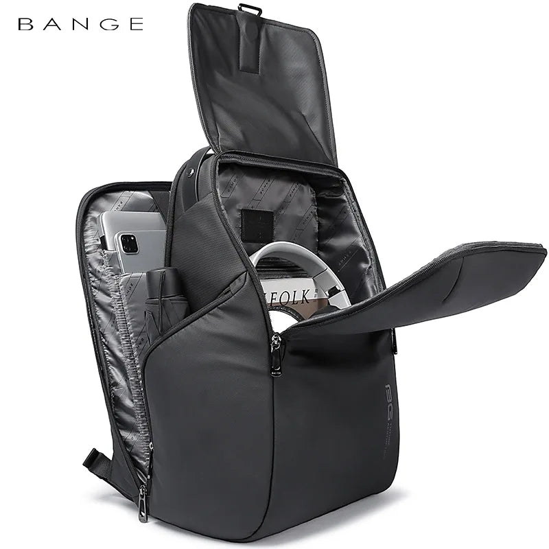 BANGE Men Backpack Anti theft Waterproof Laptop Bag 15.6 Inch Daily Work Business Backpack School anti-theft messenger sling