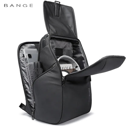 BANGE Men Backpack Anti theft Waterproof Laptop Bag 15.6 Inch Daily Work Business Backpack School anti-theft messenger sling