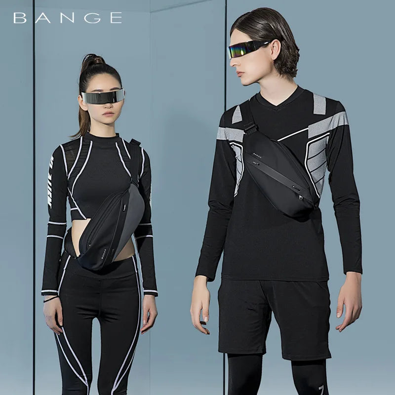 BANGE Men Chest Bag New Design Fashion Multifunction Waterproof Anti-stain Big Capacity Travel Portable Crossbody Bag Sling Bags