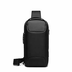 BANGE Men's Waterproof USB Oxford Crossbody Bag Anti-theft Shoulder Sling Bag Multifunction Travel Messenger Chest Pack For Male