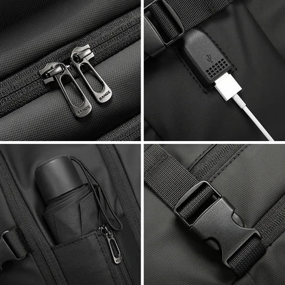 BANGE Mochila viagem Capacity USB Rechargable Travel Backpacks Men 15.6 inch Laptop Backpack Waterproof Outdoor Bag for Male