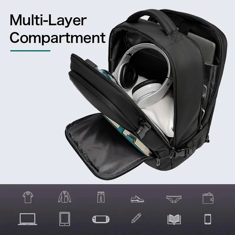 BANGE Mochila viagem Capacity USB Rechargable Travel Backpacks Men 15.6 inch Laptop Backpack Waterproof Outdoor Bag for Male