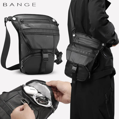 BANGE Motorcycle Riding waist bag Multifunctional crossbody bag Men's tactical outdoor leg bag Shoulder bag