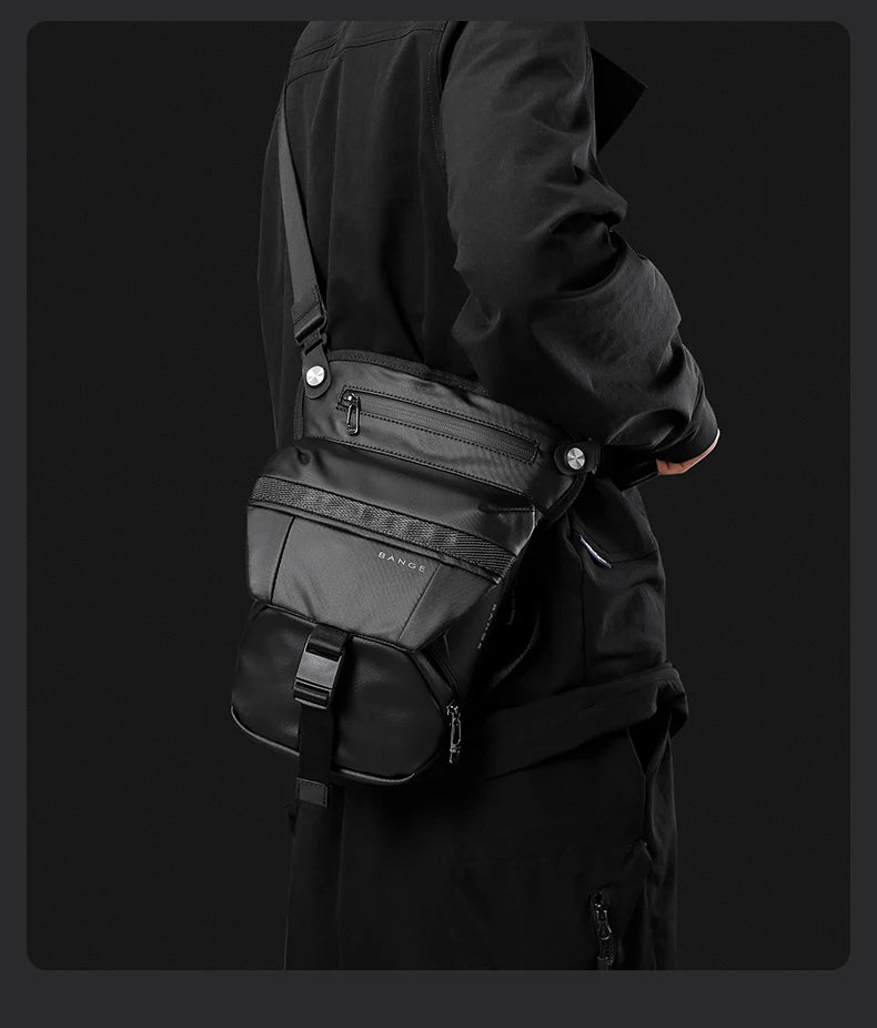BANGE Motorcycle Riding waist bag Multifunctional crossbody bag Men's tactical outdoor leg bag Shoulder bag