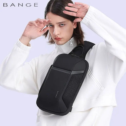 BANGE Multi functional Anti-theft Shoulder Bags Men's Oxford Crossbody Bag Short Trip Messenger USB Charging Chest Bag Pack