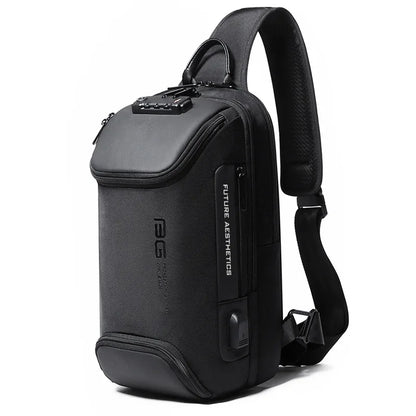 BANGE Multi functional Men's Oxford Crossbody Bag Anti-theft Shoulder Bags Short Trip Messenger USB Charging Chest Bag Pack