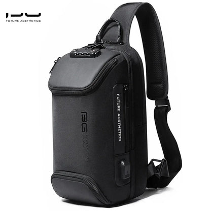 BANGE Multi functional Men's Oxford Crossbody Bag Anti-theft Shoulder Bags Short Trip Messenger USB Charging Chest Bag Pack