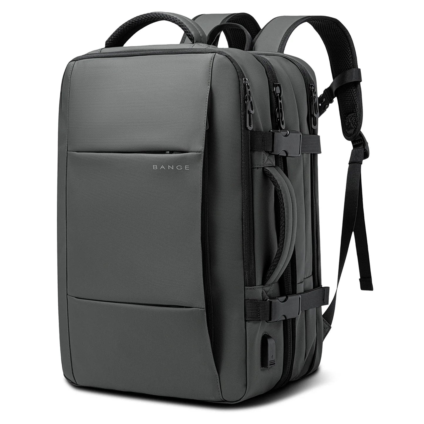 BANGE Travel Backpack Men Business Backpack School Expandable USB Bag Large Capacity 17.3 Laptop Waterproof