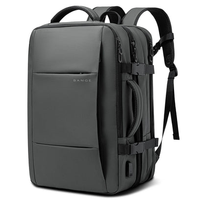 BANGE Travel Backpack Men Business Backpack School Expandable USB Bag Large Capacity 17.3 Laptop Waterproof