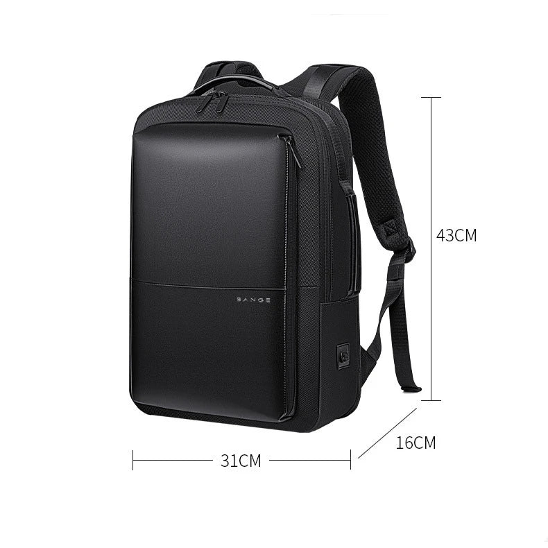 BANGE Travel Backpack Men Business Backpack School Expandable USB Bag Large Capacity 17.3 Laptop Waterproof Fashion Backpack