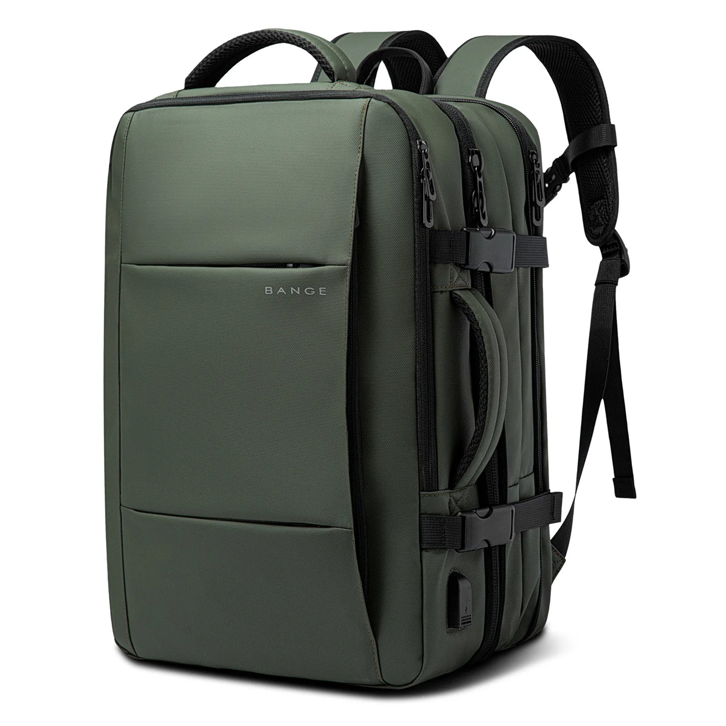 BANGE Travel Backpack Men Business Backpack School Expandable USB Bag Large Capacity 17.3 Laptop Waterproof