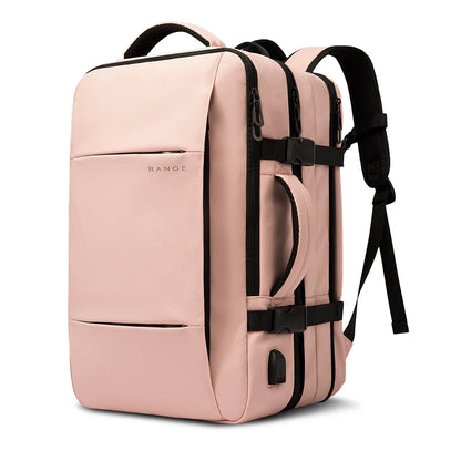 BANGE Travel Backpack Men Business Backpack School Expandable USB Bag Large Capacity 17.3 Laptop Waterproof
