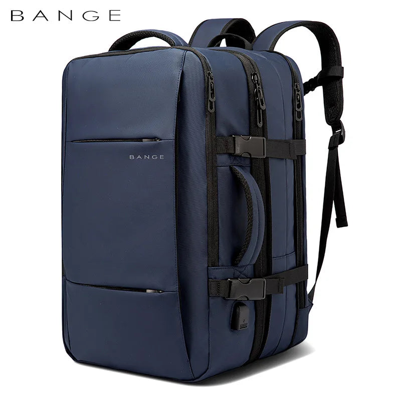 BANGE Travel Backpack Men Business Backpack School Expandable USB Bag Large Capacity 17.3 Laptop Waterproof