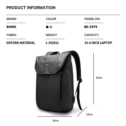 BANGE Unique Men Anti theft Waterproof Laptop Backpack 15.6 Inch Daily Work Business Backpack School back pack mochila for women