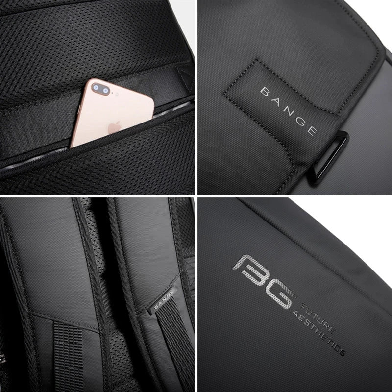 BANGE Unique Men Anti theft Waterproof Laptop Backpack 15.6 Inch Daily Work Business Backpack School back pack mochila for women