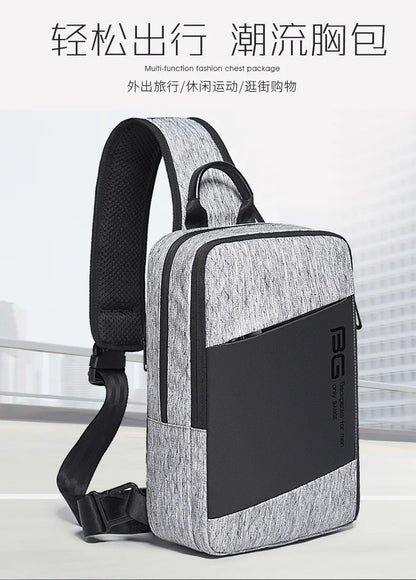 BANGE Upgrade Travel Leisure Messenger Shoulder Bag Men And Women With The Same Chest Bag USB Charging Bag